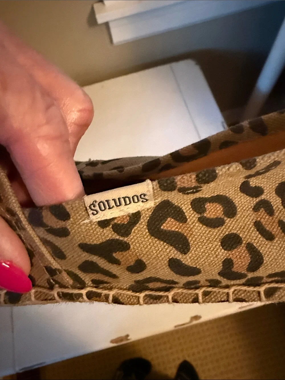 Soludos Leopard Print Calf‎ Hair Smoking Slipper Espadrille Flats - Size 10